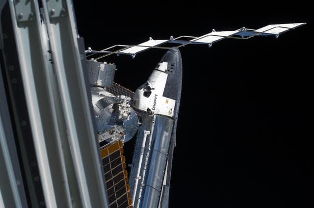 NASA image: Discovery Docked to Node 2 Harmony during STS-119 Extravehicular Activity (EVA) 1