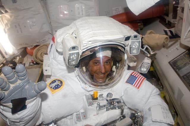 NASA image: Extravehicular Mobility Unit (EMU) Preparations for STS-119 Extravehicular Activity (EVA) 2