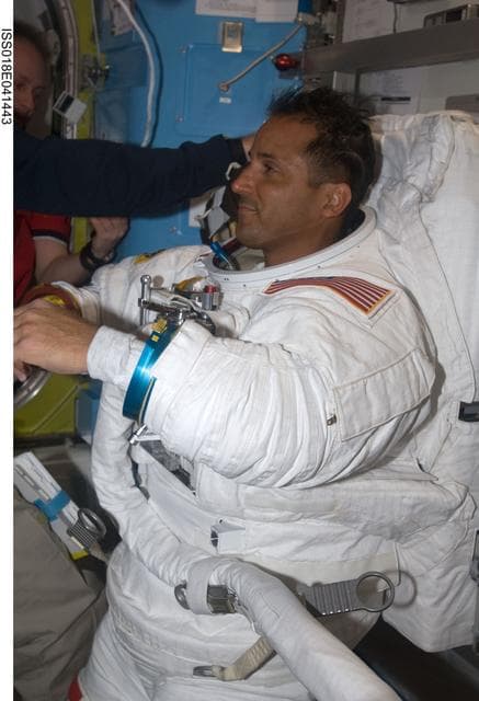 NASA image: STS-119 Extravehicular Activity (EVA) 2 Extravehicular Mobility Unit (EMU) Doff