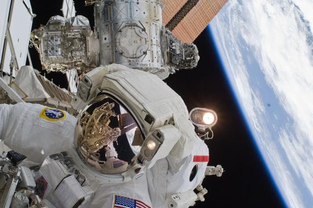NASA image: Acaba on S1 Truss during STS-119 Extravehicular Activity (EVA) 3