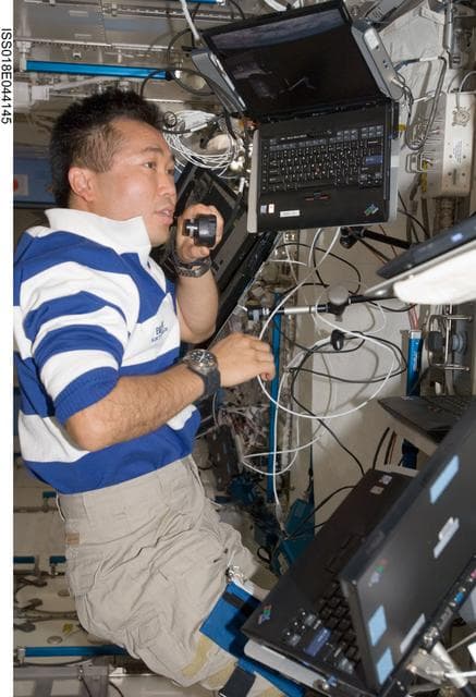 NASA image: Japanese Remote Manipulator System (JEM-RMS) Checkout at Robotics Workstation (RWS)