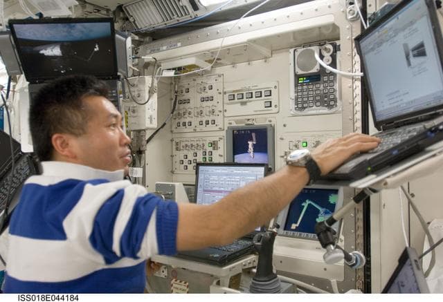 NASA image: Japanese Experiment Module (JEM) Remote Manipulator System (RMS) Robotic Workstation (RWS)
