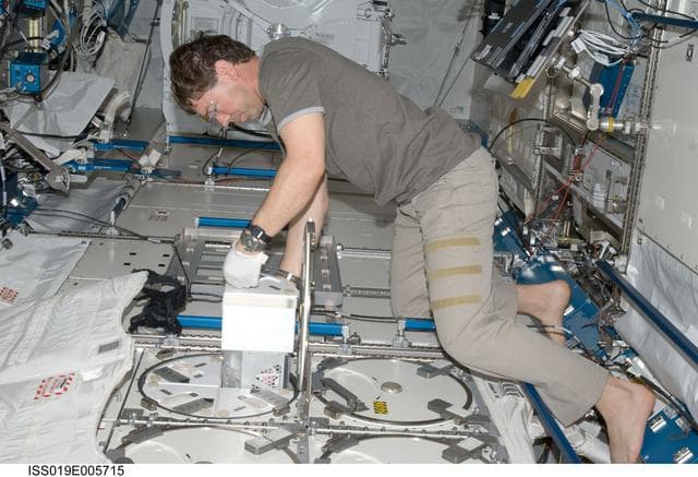 NASA image: MELFI Urine Sample First Insertion