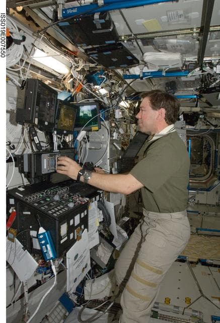 NASA image: Barrett at SSRMS controls