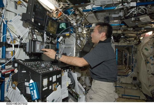 NASA image: Wakata at SSRMS controls