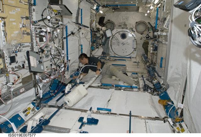NASA image: Wakata in Japanese Experiment Pressurized Module (JPM)