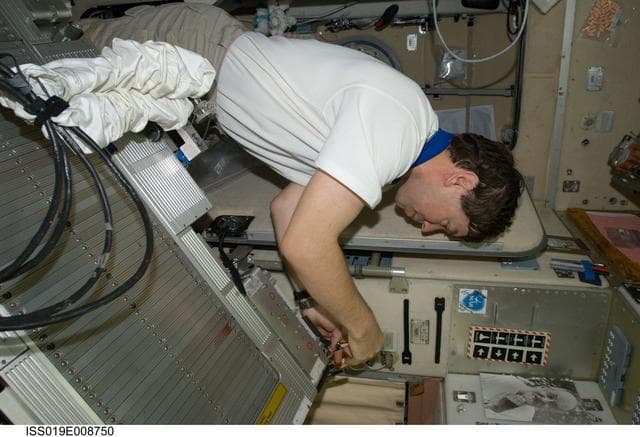 NASA image: Barrett during TVIS maintenance