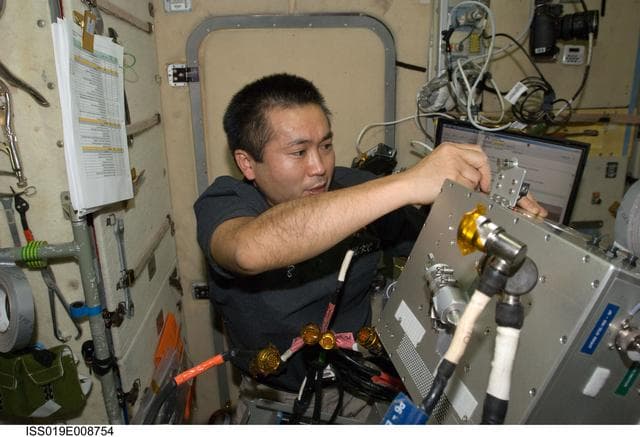 NASA image: Wakata during TVIS maintenance