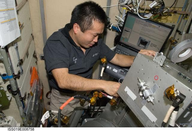 NASA image: Wakata during TVIS maintenance