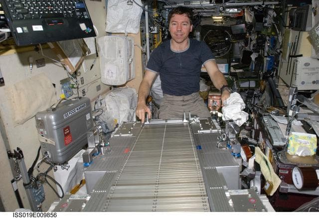 NASA image: Barratt with TVIS in Service module