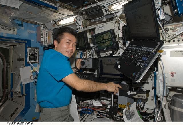 NASA image: Wakata at SSRMS controls