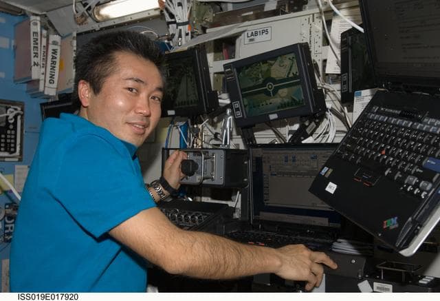 NASA image: Wakata at SSRMS controls
