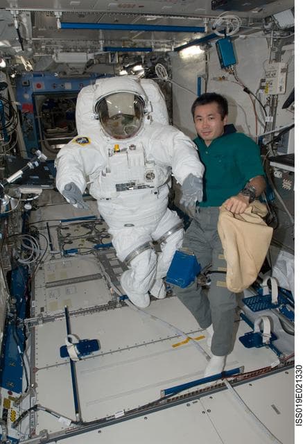 NASA image: Wakata with EMU in JPM