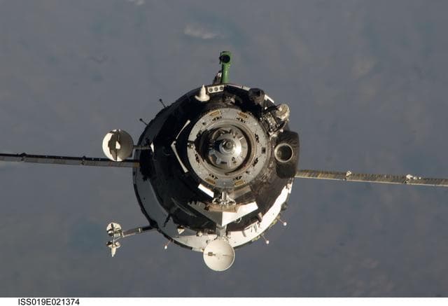 NASA image: The Soyuz TMA-15 spacecraft approaches the International Space Station