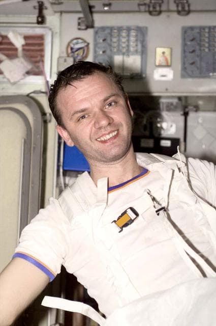NASA image: Cosmonaut Gidzenko aboard ISS