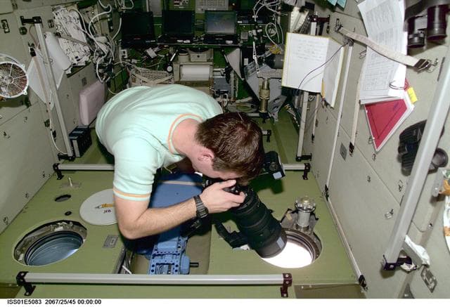 NASA image: Gizenko takes photos from Service Module
