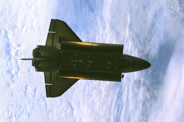 NASA image: View of STS-98 orbiter Atlantis undocking from ISS