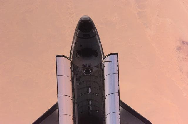 NASA image: View of STS-98 orbiter Atlantis undocked from ISS