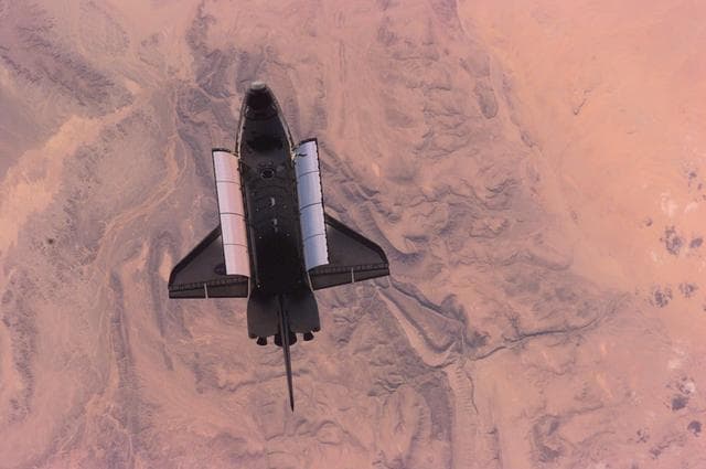 NASA image: View of STS-98 orbiter Atlantis undocked from ISS