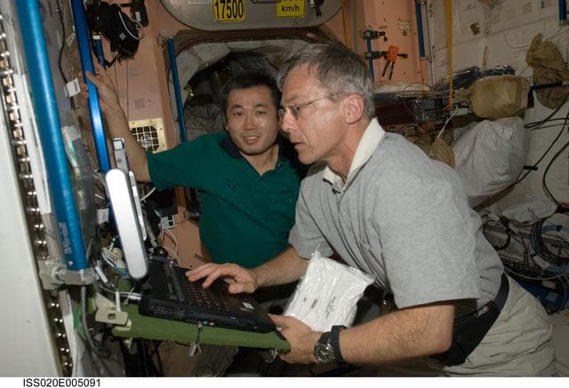 NASA image: Thirsk and Wakata in Node 1