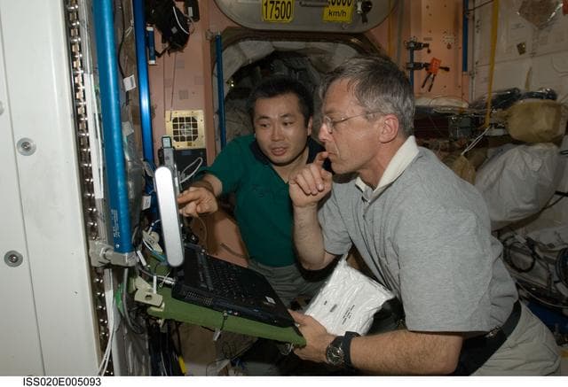 NASA image: Thirsk and Wakata in Node 1