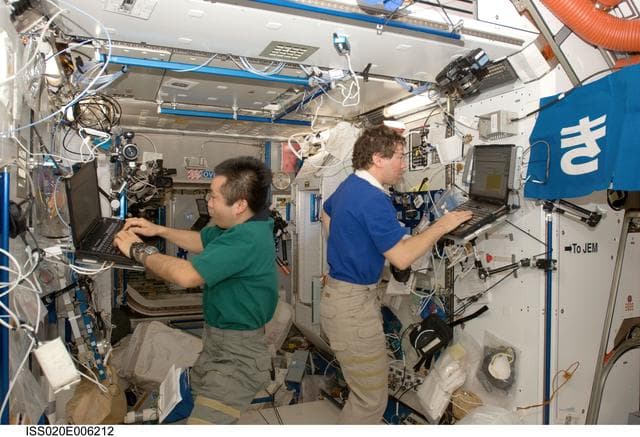 NASA image: Wakata and Barratt in Node 2