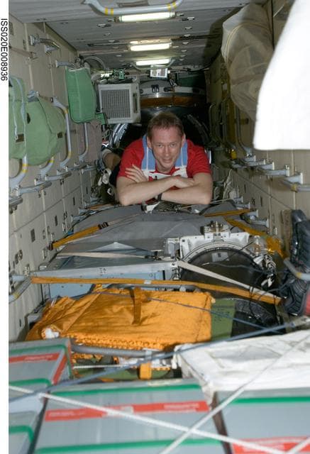 NASA image: De Winne floats through FGB
