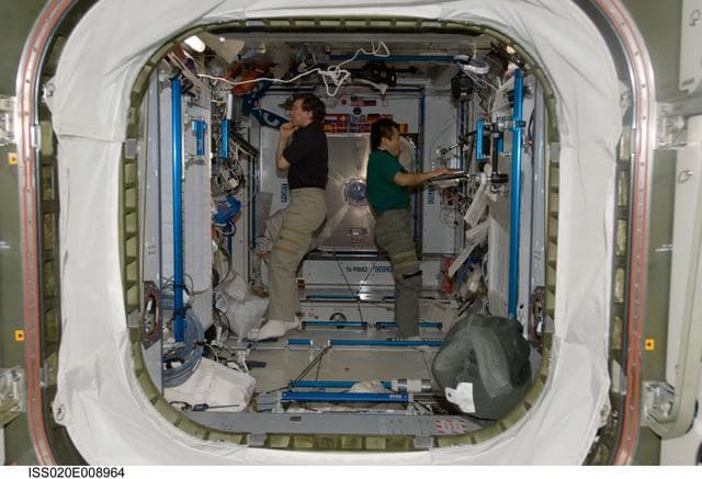 NASA image: Barratt and Wakata in Node 2