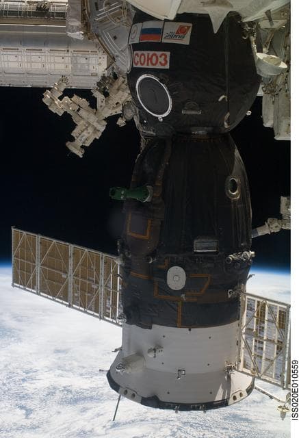 NASA image: Soyuz spacecraft docked to ISS