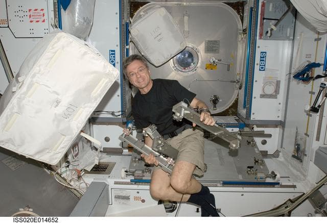 NASA image: Thirsk in Node 2 with IRED equipment