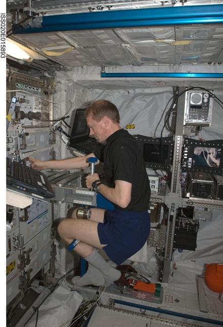 NASA image: De Winne with SLAMMD equipment