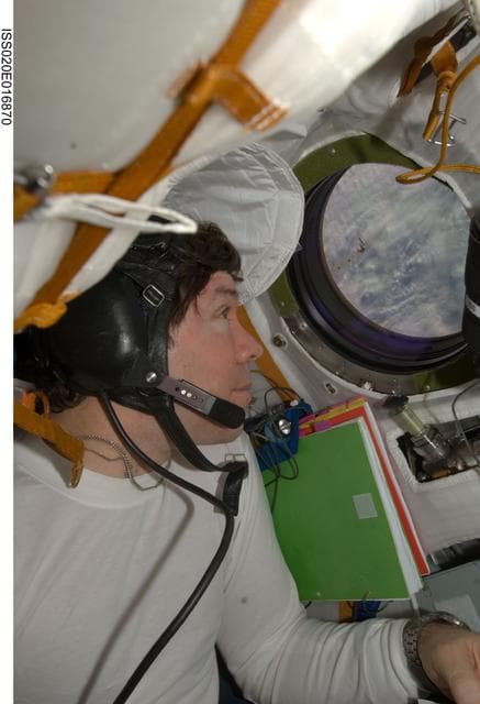 NASA image: Barratt during Soyuz TMA-14 relocation