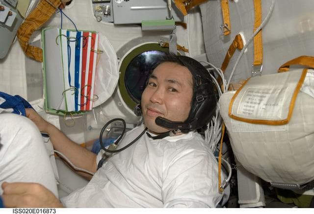 NASA image: Wakata during Soyuz TMA-14 relocation