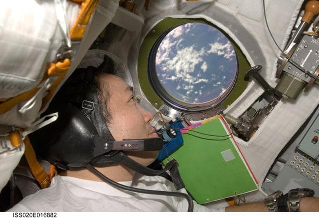 NASA image: Barratt during Soyuz TMA-14 relocation