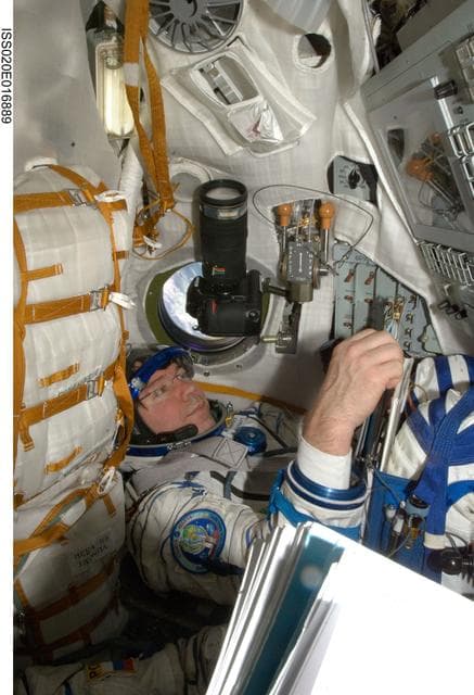 NASA image: Barratt during  Soyuz TMA-14 relocation