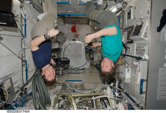 NASA image: Padalka and Barratt in Kibo