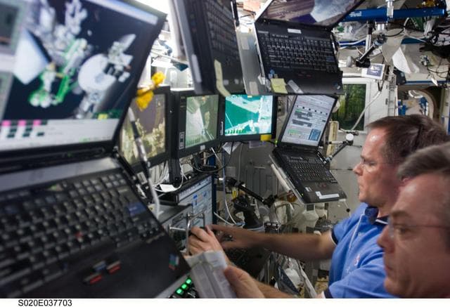 NASA image: EVA 1 RMS arm activities