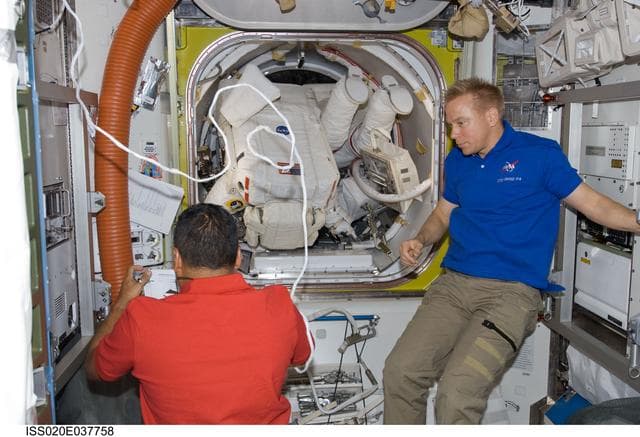 NASA image: STS-128 EVA 1 prep
