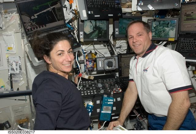 NASA image: EVA2 - Ford and Stott at SSRMS controls
