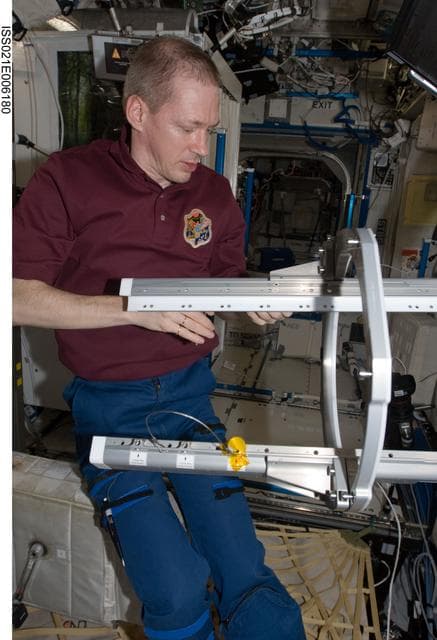NASA image: CDR Frank De Winne during MSRR Commissioning Activities