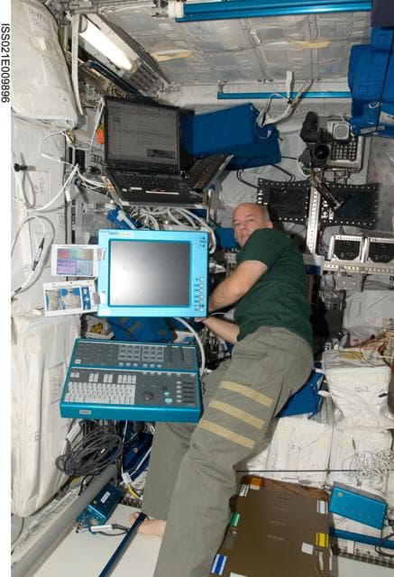 NASA image: FE-5 Williams works in the Columbus Module
