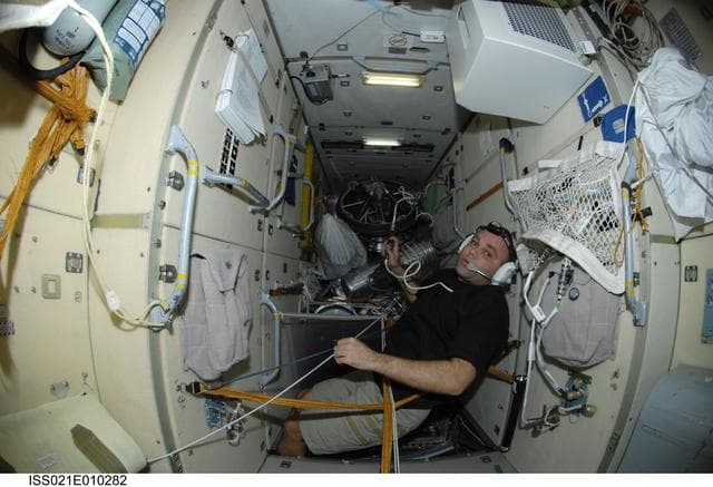 NASA image: View of FE-1 Suraev working in the FGB