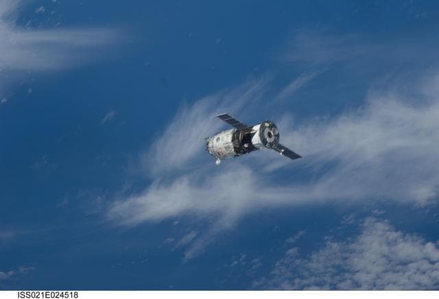 NASA image: MRM2/Poisk approaches the ISS