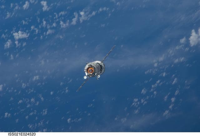 NASA image: MRM2/Poisk approaches the ISS