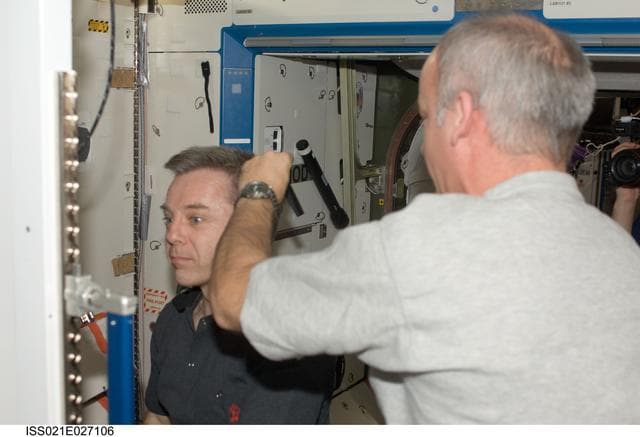 Expedition 21 Crew Haircuts