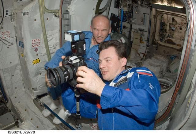 NASA image: Expedition 21 Crew Members in the Columbus Module