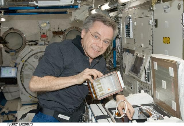 NASA image: Expedition 21 FE Thirsk installs the new CSI-03