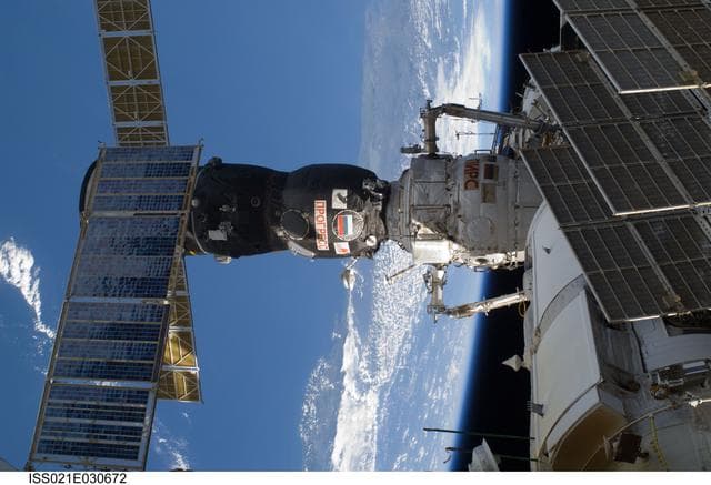 NASA image: Exterior view of the ISS taken during EVA2