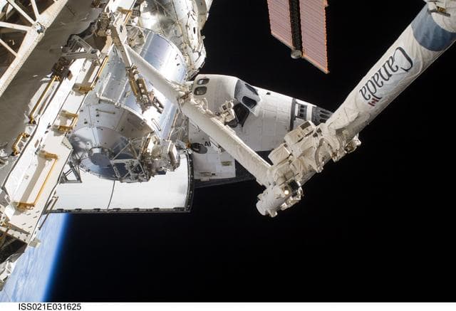 NASA image: View of Shuttle Atlantis taken during EVA3