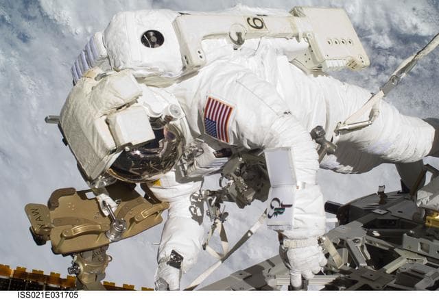 NASA image: View of STS-129 MS4 Satcher during EVA3